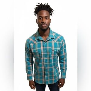 ⚡️Vtg. Gold collection by Karman Plaid  button up